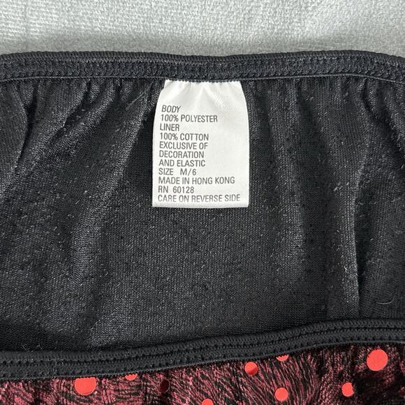 Vintage Van Mar String Bikini Panties Sz 6 Medium Red Black Velvet Foil Dot Y2K - Picture 8 of 9